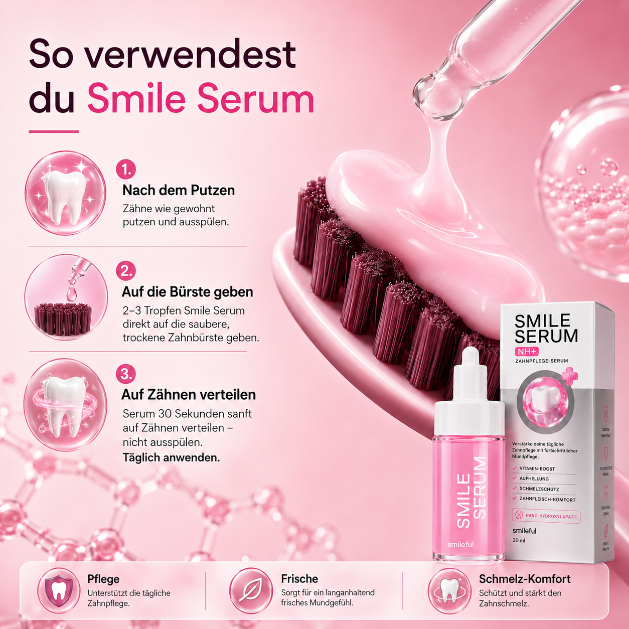 SMILE SERUM NH+ – Zahnpflege-Serum mit Vitamin-Boost, Zahnfleisch-Komfort & mit Nano-Hydroxylapatit